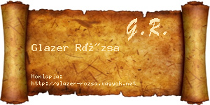 Glazer Rózsa névjegykártya